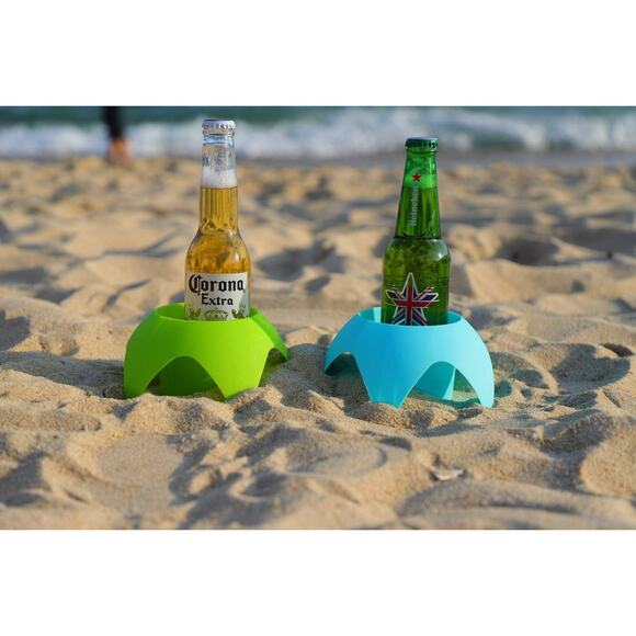 Beach Drink Holders for Sand, Colorful Stackable Cup Coasters, 7-Pack New - Picture 4 of 14